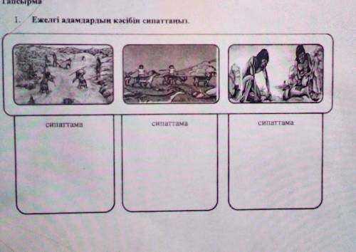 1.Ежелгі адамдардың кәсібін сипаттаңыз,сипаттамасипаттамасипаттама​