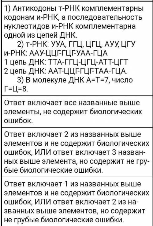 1. В биосинтезе белка участвовали тРНК с антикодонами: УУА, ГГЦ, ЦГЦ, АУУ, ЦГУ. Определите нуклеотид