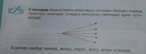 тапсырма. Көшпелі сөзінің түбірін тауып, сол сезбен темендегі сөздердітіркестіріп жазыңдар. Олардың