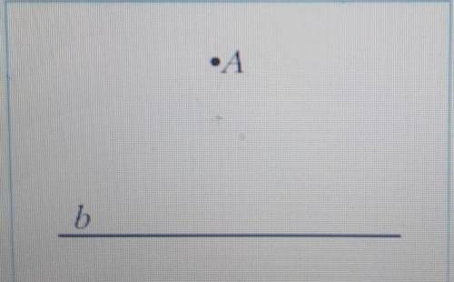Срисуй и опусти из точки А перпендикуляр на прямую b. Обозначь основание перпендикуляра буквой О. Пр