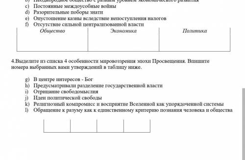 4.Выделите из списка 4 особенности мировоззрения эпохи Просвещения. Впишите номера выбранных вами ут