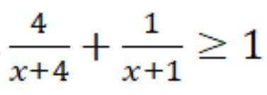 Розв'яжіть нерівність 4/x+4+1/x+1≥1 , використовуючи метод інтервалів