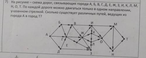 Сколько существует различных потей из А в Т