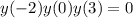 y( - 2)y(0)y(3) = 0