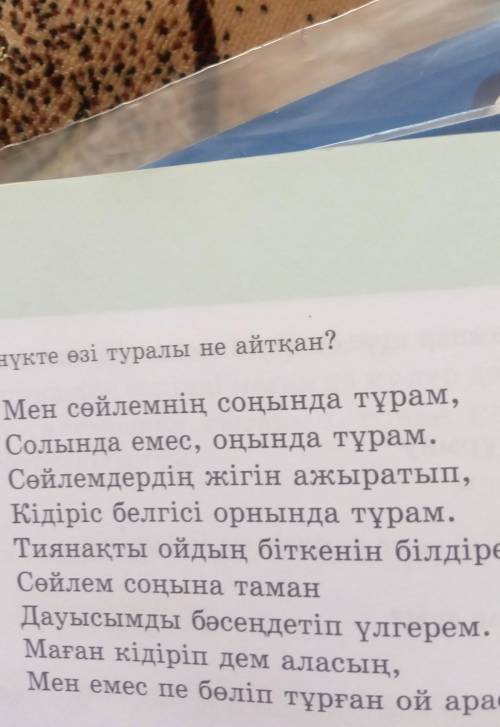 Өлеңде нүкте өзі туралы не айтқан?​