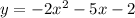 y = - 2 {x}^{2} - 5x - 2