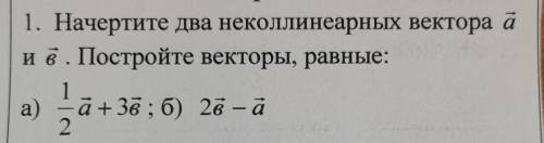 Нужна по Геометрии ^(->) - это стрелка вектора над буквойНачертите два неколлинеарных вектора a^(