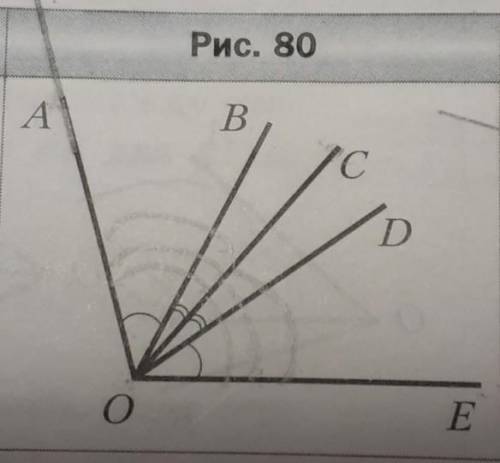 289. На рисунке 80 AOB = DОЕ, ВОС= COD. Есть ли ещё на этомрисунке равные углы?​