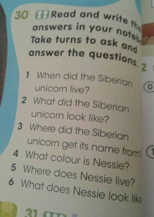 Read and write the answers in your notebookTake turns to ask and answer the guestions.​