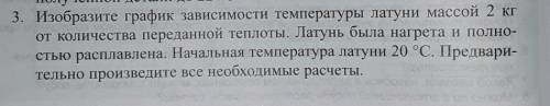 Изобразите график зависимости температуры латуни массой 2 кг от количества передаваемой теплоты. Лат