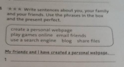 4 ***Write sentences about you, your family and your friends. Use the phrases in the boxand the pres