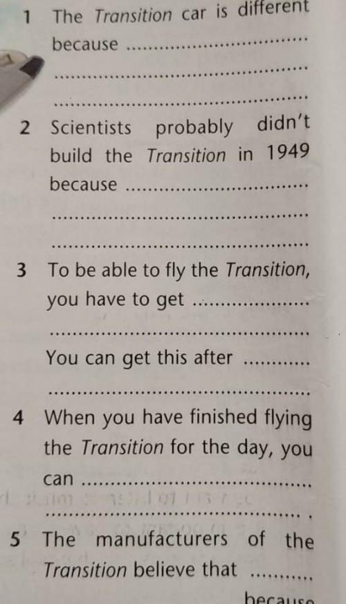 2. Read again and complete the sentences about the transition ​