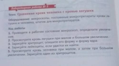 Тема. Сравнение крови человека с кровью лягушки.6) Укажите, чем эритроцит человека отличается от эри