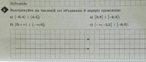 Заштрихуйте на числовій осі обєднання й переріз проміжків. 4 завдання будь ласка ​