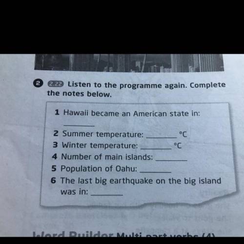 1 Hawaii became an American state in: 2 Summer temperature: 3 Winter temperature: 4 Number of main i