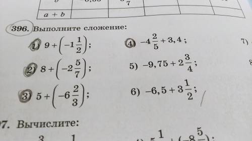 №396 Выполните сложение:1)2)3)4) Только эти