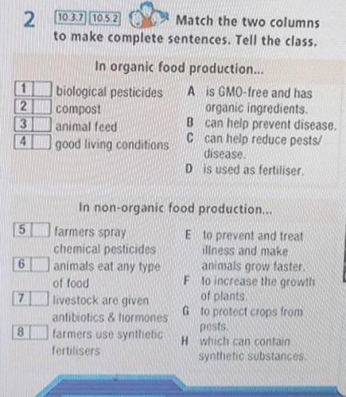 Match the two columns to make complete sentens​