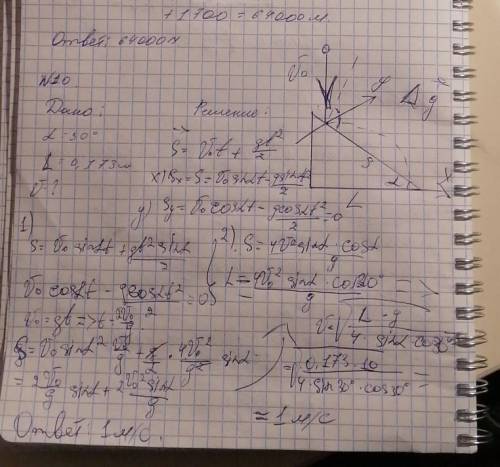 Маленький шарик падает сверху на наклонную плоскость и упруго отражается от неё. Угол наклона плоско