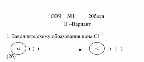 . Закончите схему образования иона Cl+7 ​