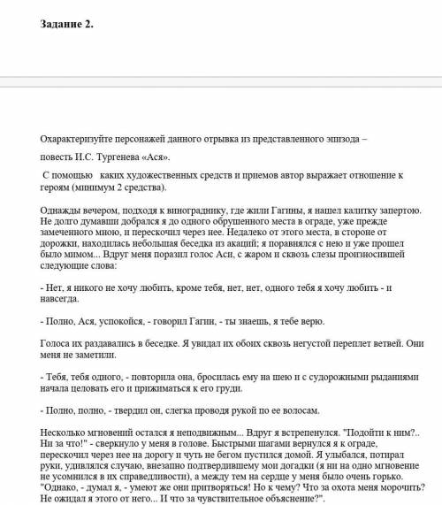 Охарактеризуйте персонажей данного отрывка из представленного эпизода – повесть И.С. Тургенева «Ася»