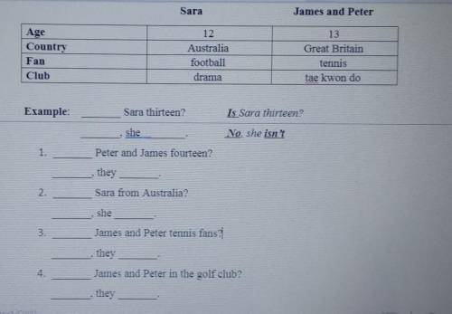 Task 2. Complete the yes/no questions. Then look at the table and complete the short answers. Соч по