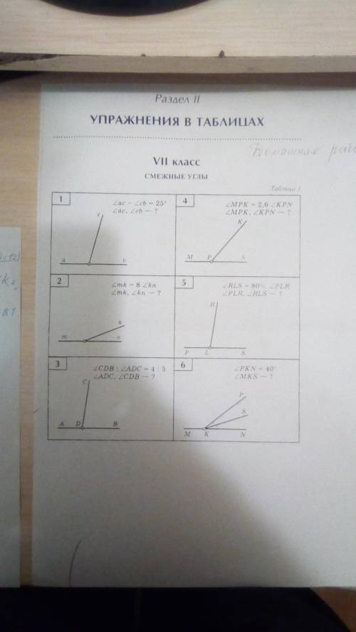 Смежные углы (7 класс) решить