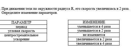 11. При движении тела по окружности радиуса R, его скорость увеличилась в 2 раза. Определите изменен