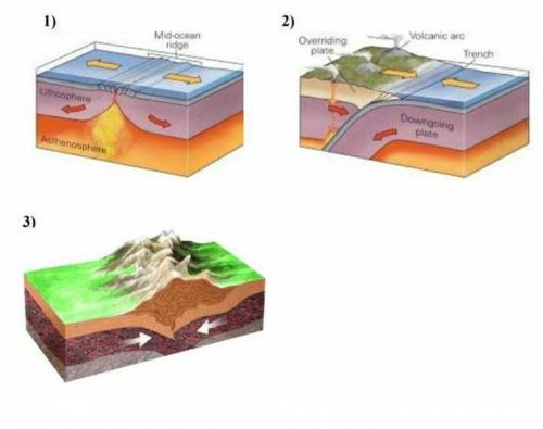 Дайте названия процессов, связанных с движением литосферных плит​