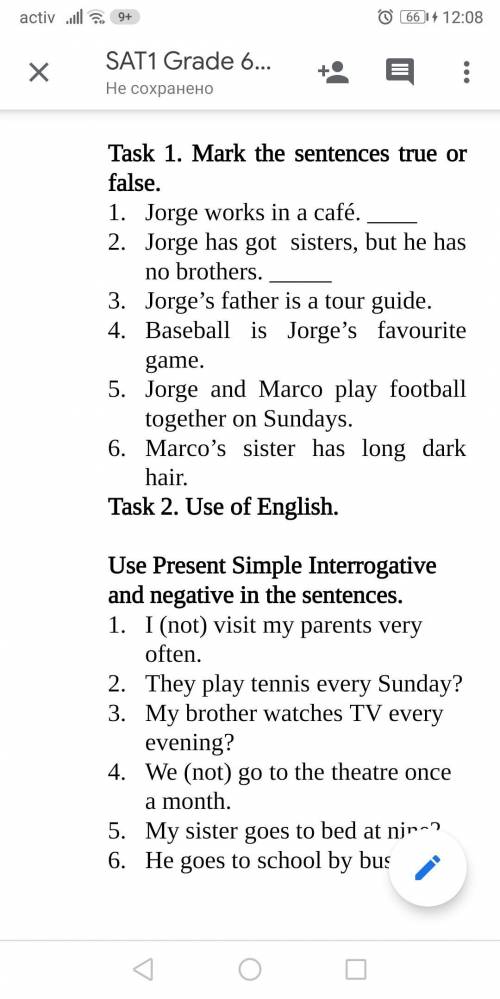 Use Present Simple Interrogative and negative in the sentences. I (not) visit my parents very often.