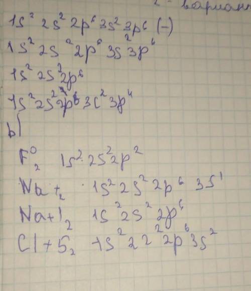 Определите электронную формулу соответствующую ионную CL сделайте