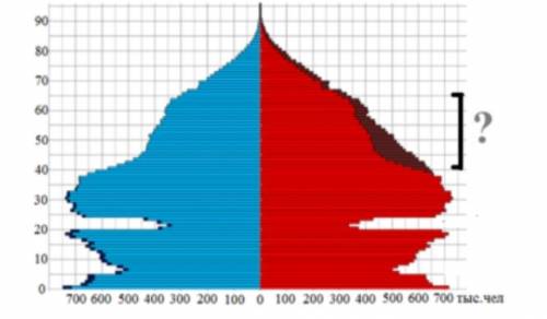 Рассмотрите половозрастную пирамиду Германии за 1999 год. об ласть на пирамиде, показывает, наскольк