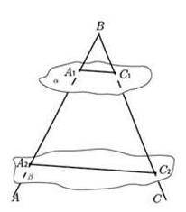 Параллельные плоскости а и б пересекают стороны угла ABC в точках A1, C1, A2, C2 соответственно. A1B
