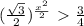 (\frac{\sqrt{3}}{2})^{\frac{x^2}{2}}\ \textgreater \ \frac{3}{4}