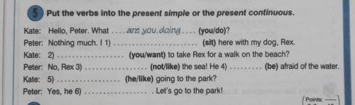 Put the verbs into the present simple or the present continuous​