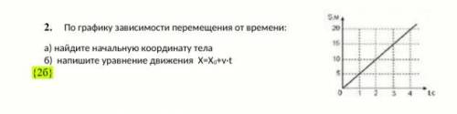 По графику зависимости перемещения от времени: а) найдите начальную координату тела б) напишите урав