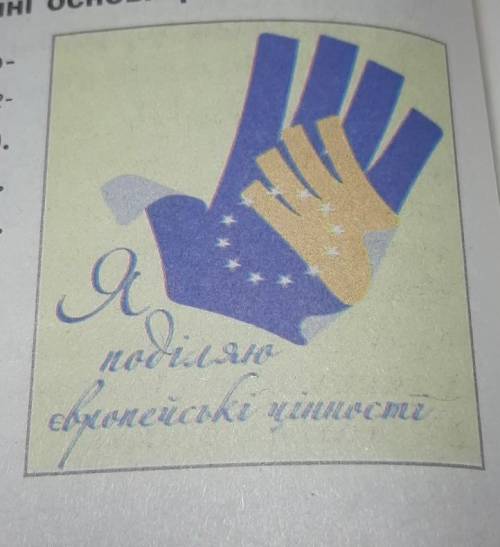 Роздивіться плакат, Поясніть, що символізує зображене рукостискання. Що уособлює поєднання кольорів?