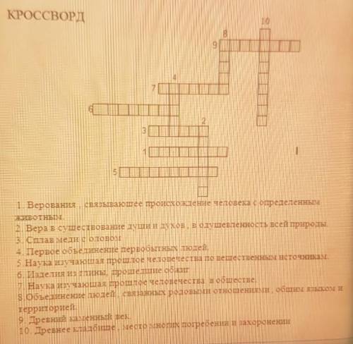 КРОССВОРД В31 Верования связыкакшее происхождение человека с определеннымАивотнь.2. Вера в существов