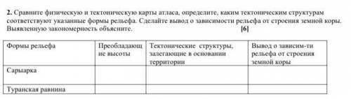 Сравните физическую и тектоническую карты атласа, определите, каким тектоническим структурам соответ