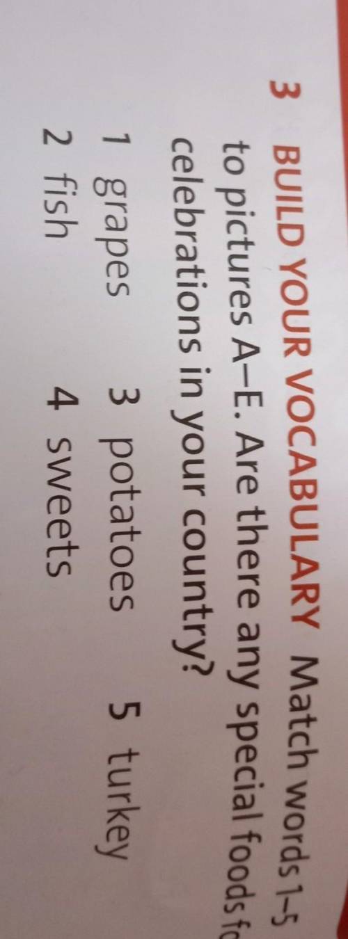 *СТРОЧНООО ПОМАГИТЕ* 1 grapes5 turkey3 potatoes4 sweets2 fish​