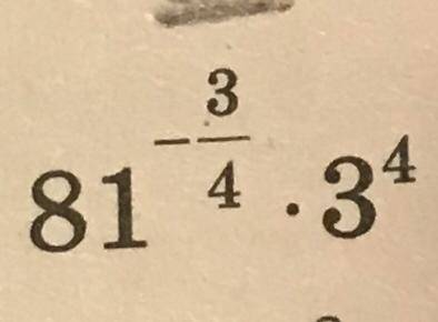 Обчисліть 81 з степенем мінус три четвертих помножити 3 з степенем 4