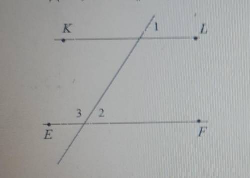 Дано, что KL паралелльно EF, угол 1 = 61 градус. Вычисли 2 и 3 угол! Обоснуй это!​