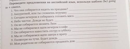 Переведите предложения на английский язык, используя шаблон (be) going to+глагол