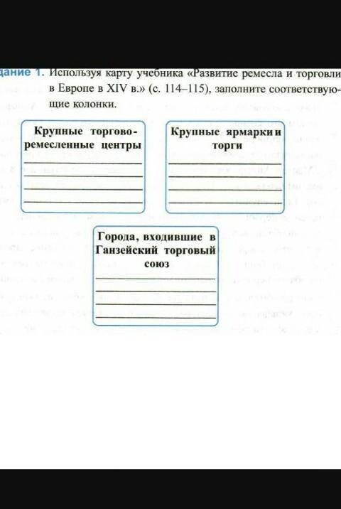 ИСТОРИЯ ПО ЗАДАНИЮ УЧЕБНИК ВСЕОБЩАЯ ИСТОРИЯ СРЕДНИХ ВЕКОВ СТРАНИЦА 114-115 ЗАПОЛНИТЕ СООТВЕСТВУЮЩИЕ