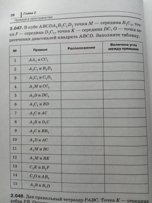 В кубе ABCDA1B1C1D1 точка М — середина B1C1, точка F — середина D1C1, точка К — середина DC, О — точ