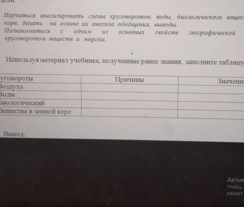 Анализ схем круговорота веществ и энергии Цели:1. Научиться анализировать схемы круговоротов: воды,