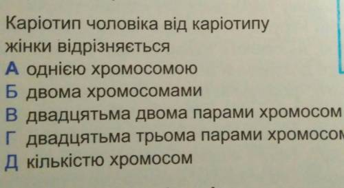 Каріотип чоловіка відрізняється від каріотипу жінки​