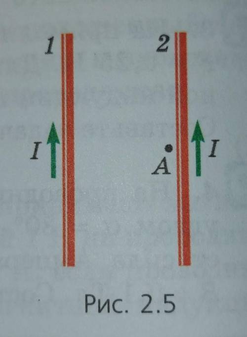  6. В параллельных проводниках 1 и 2 текут одинаково направленные токи (рис. 2.5). а) Найдите направ