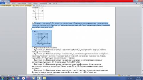 6). Скорость тела массой 10г, движущегося вдоль оси Ox, изменяется со временем в соответствии с граф