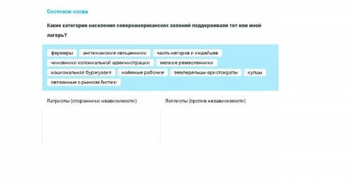 Можете Всеобщая История 7 класс Какие категории населения североамериканских колоний поддерживали то