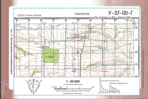 Знайдіть на топографічній карті церкву в смт Індустріальне та греблю на річці Гнилий Яр і визначте: